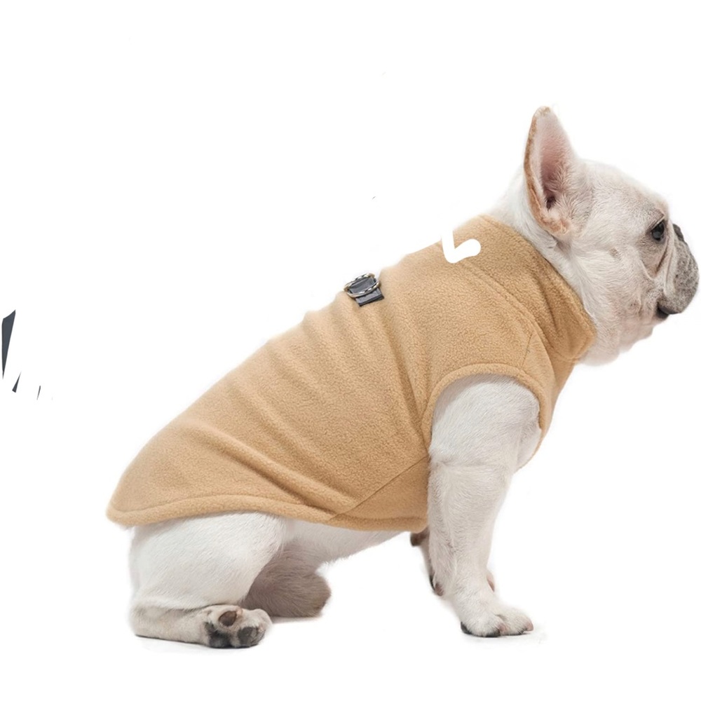 New Xsmall Beige Fleece small pet dog cat winter cold weather vest